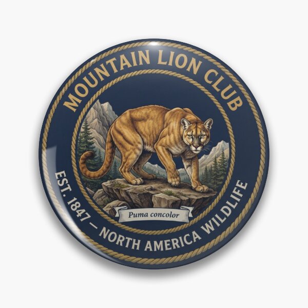 Item preview, Mountain Lion Club Vintage Badge North American Wildlife designed and sold by CalmCapy Co.