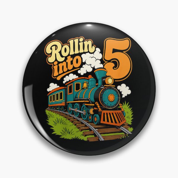 Item preview, Rollin Into Five Cute Vintage Steam Train Fifth Birthday Party designed and sold by MassonCalepon.