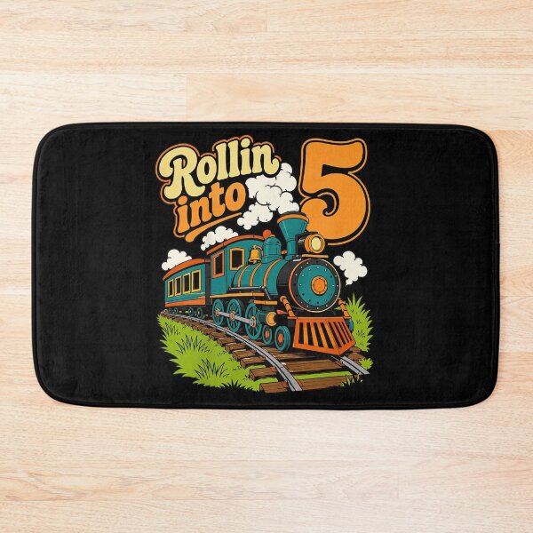 Item preview, Rollin Into Five Cute Vintage Steam Train Fifth Birthday Party designed and sold by MassonCalepon.