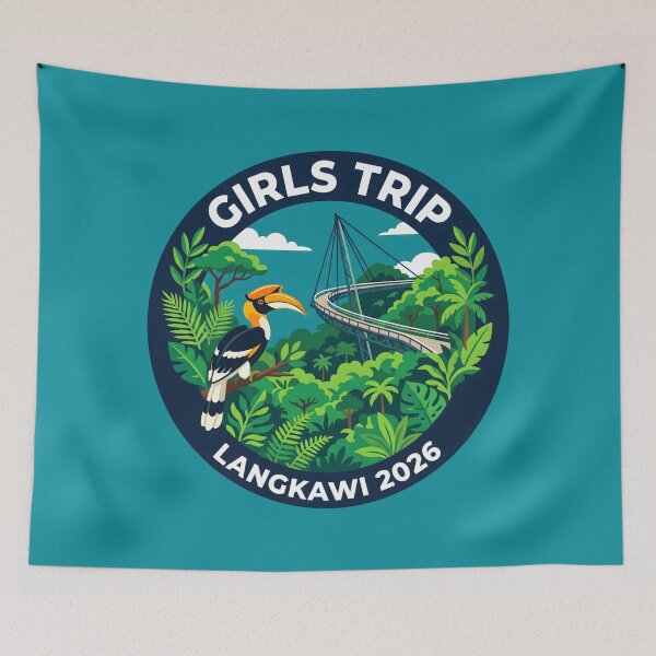 Item preview, Girls Trip Langkawi 2026 Tropical Jungle Travel Badge designed and sold by SplashTastic.