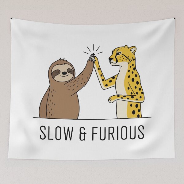 Item preview, Slow and Furious Sloth and Cheetah High Five Cute Animal designed and sold by Amir Faysal.