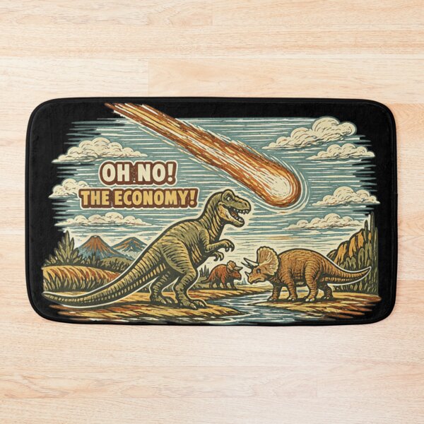 Item preview, Oh No The Economy Dinosaur Meteor Funny Extinction Meme Design designed and sold by MassonCalepon.