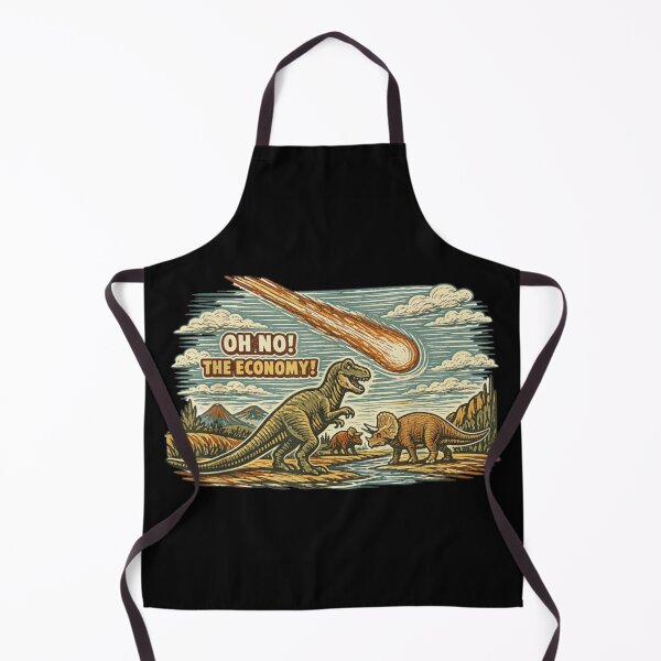 Item preview, Oh No The Economy Dinosaur Meteor Funny Extinction Meme Design designed and sold by MassonCalepon.