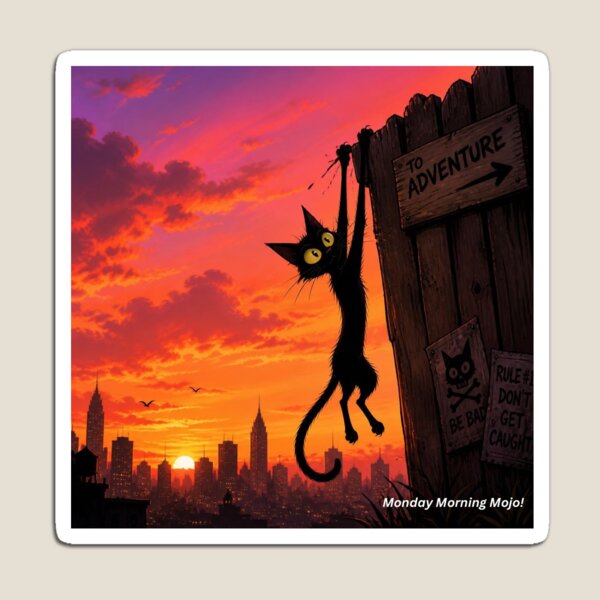 Item preview, Monday Morning Mojo | Funny Cat Motivation Art designed and sold by ManjuIyer.