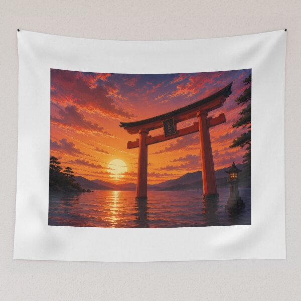 Item preview, Eternal Crimson Sunset - Floating Torii Gate designed and sold by キンタロウ インク.