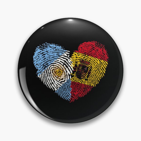 Item preview, Argentina Germany Fingerprint Heart Flag Friendship Pride Design designed and sold by LizzyKeiko.