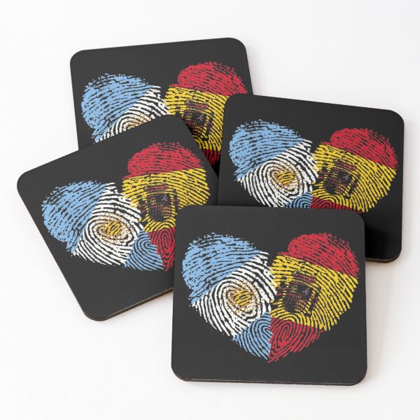 Item preview, Argentina Germany Fingerprint Heart Flag Friendship Pride Design designed and sold by LizzyKeiko.
