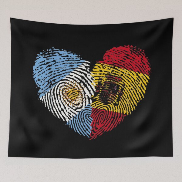 Item preview, Argentina Germany Fingerprint Heart Flag Friendship Pride Design designed and sold by LizzyKeiko.