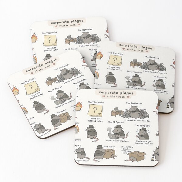 Item preview, Corporate Plague Rat Sticker Pack designed and sold by Cozy Moss Studio.