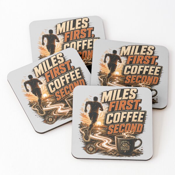 Item preview, Running Coffee Lover Miles First Coffee Second designed and sold by pradeepvisuals.