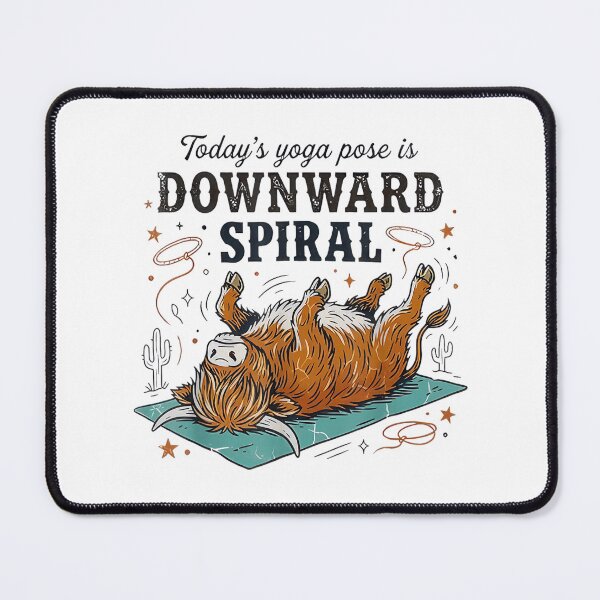 Item preview, Funny Highland Cow Yoga Downward Spiral Western Cow Meditation Design designed and sold by kiralynstration.