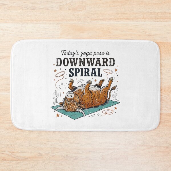 Item preview, Funny Highland Cow Yoga Downward Spiral Western Cow Meditation Design designed and sold by kiralynstration.