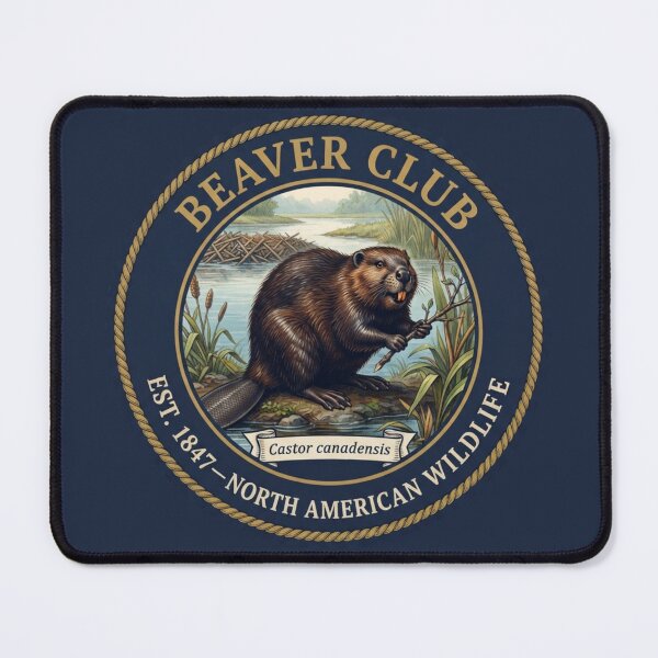 Item preview, Beaver Club Vintage Badge North American Wildlife designed and sold by CalmCapy Co.