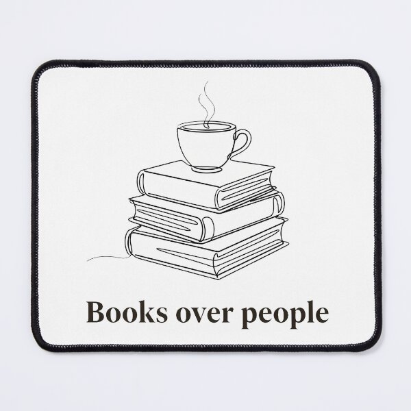 Item preview, Books Over People Aesthetic Line Art Introvert Bookworm Reading designed and sold by WorldShop17.