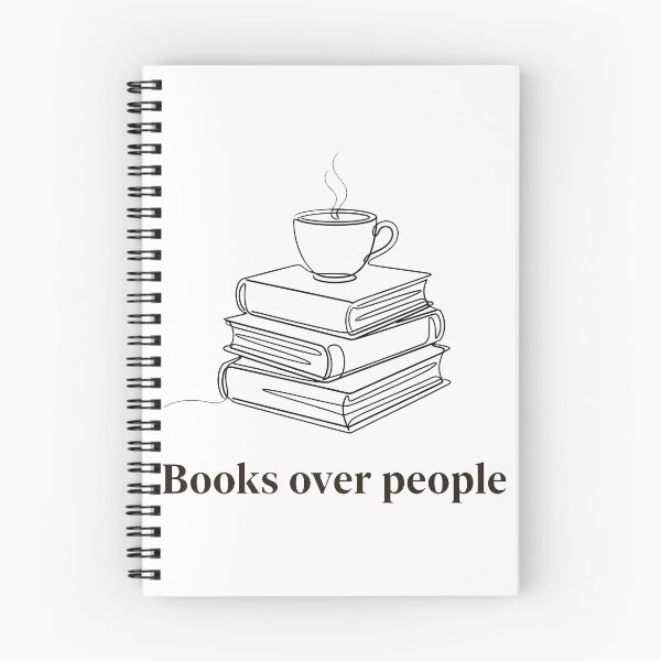 Item preview, Books Over People Aesthetic Line Art Introvert Bookworm Reading designed and sold by WorldShop17.