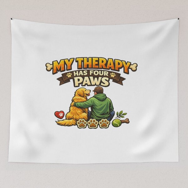 Item preview, My Therapy Has Four Paws – Golden Retriever Companionship Design, Emotional Support Dog Gift Shirt designed and sold by Sahil Randhawa.