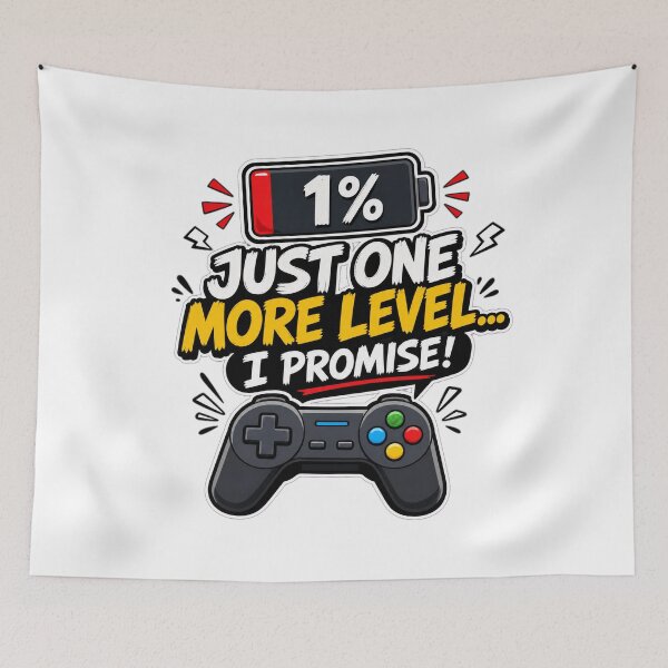 Item preview, gamer play station Just One More Level Gamer T-Shirt - Low Battery Controller Design designed and sold by Uglyandcute.