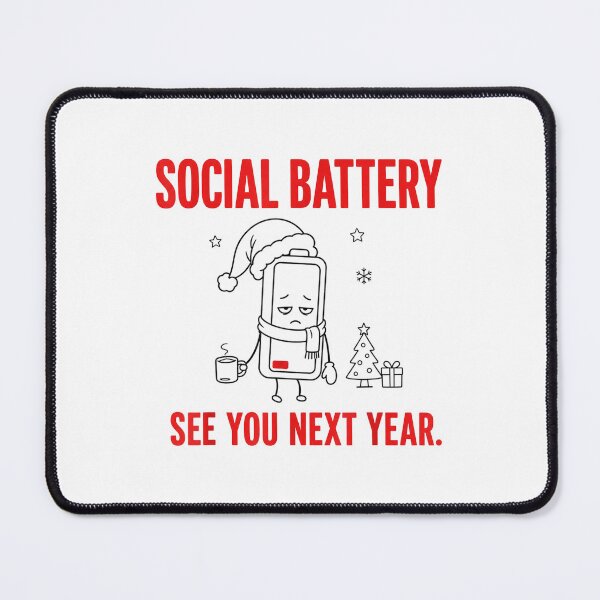 Item preview, Funny Christmas Introvert Social Battery Holiday Recharge Vintage Design designed and sold by kiralynstration.
