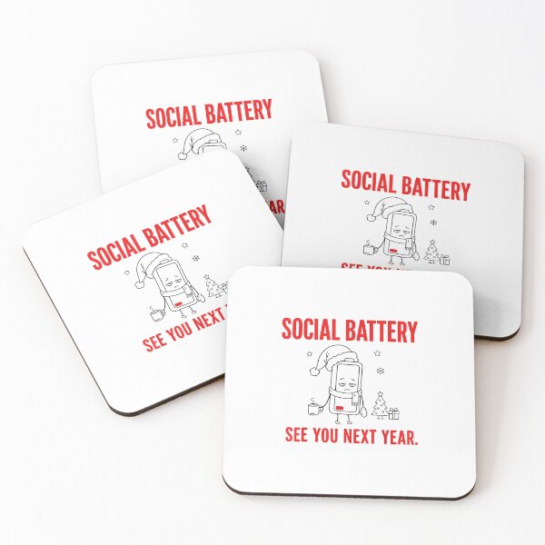 Item preview, Funny Christmas Introvert Social Battery Holiday Recharge Vintage Design designed and sold by kiralynstration.