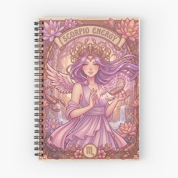 Item preview, Scorpio Energy Zodiac Goddess — Mystical Scorpio Astrology Anime Illustration, Pink Lavender Lilac or Brown Palette, Celestial Witch Art Print, Scorpio Gift designed and sold by RSDigitalPrintDesign.