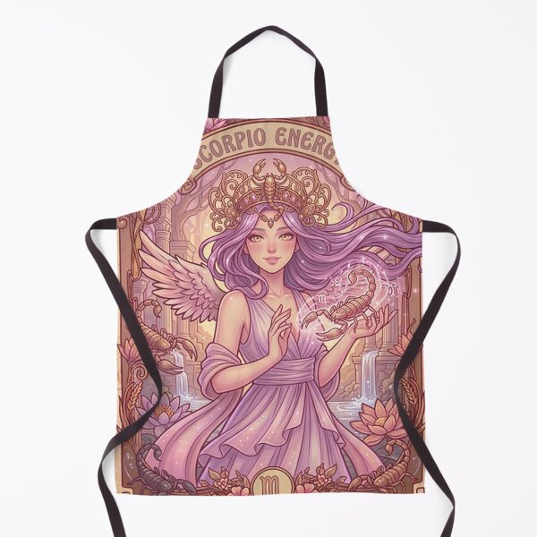 Item preview, Scorpio Energy Zodiac Goddess — Mystical Scorpio Astrology Anime Illustration, Pink Lavender Lilac or Brown Palette, Celestial Witch Art Print, Scorpio Gift designed and sold by RSDigitalPrintDesign.