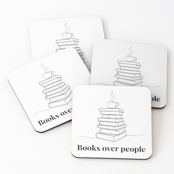 Item preview, Books Over People Aesthetic Line Art Introvert Bookworm Reading designed and sold by WorldShop17.