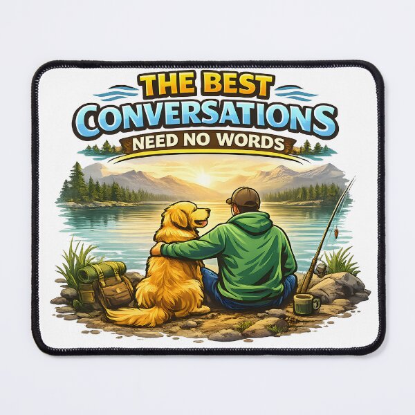 Item preview, The Best Conversations Need No Words – Golden Retriever Outdoor Lake Scene, Dog & Owner Design designed and sold by Sahil Randhawa.