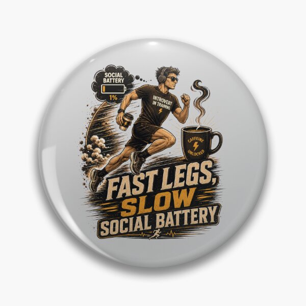 Item preview, Fast Legs Slow Social Battery Runner designed and sold by pradeepvisuals.
