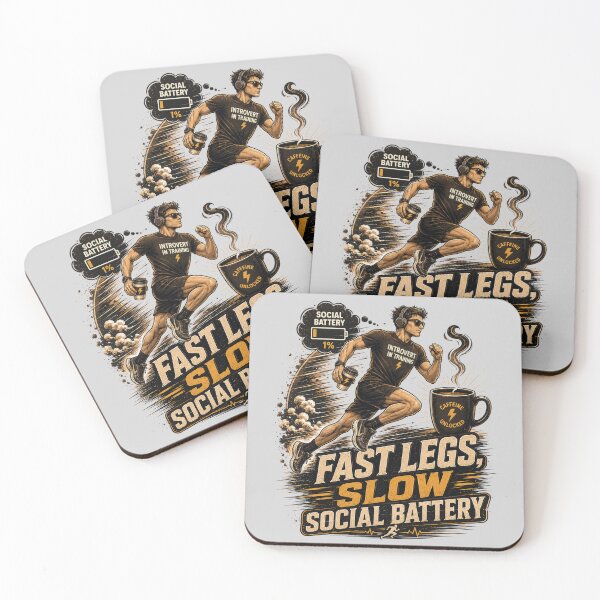 Item preview, Fast Legs Slow Social Battery Runner designed and sold by pradeepvisuals.