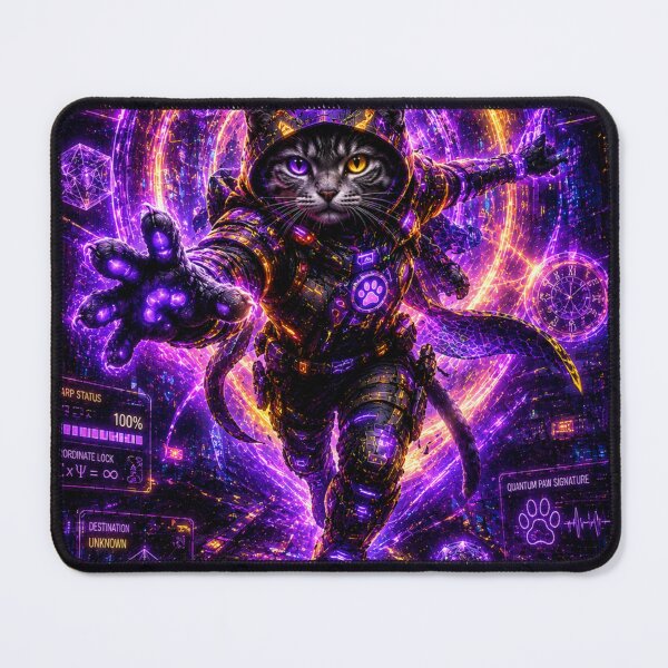 Item preview, Quantum Warp Cat – Beyond Dimensions Neon Cyberpunk Art designed and sold by Neon Riot Studio.