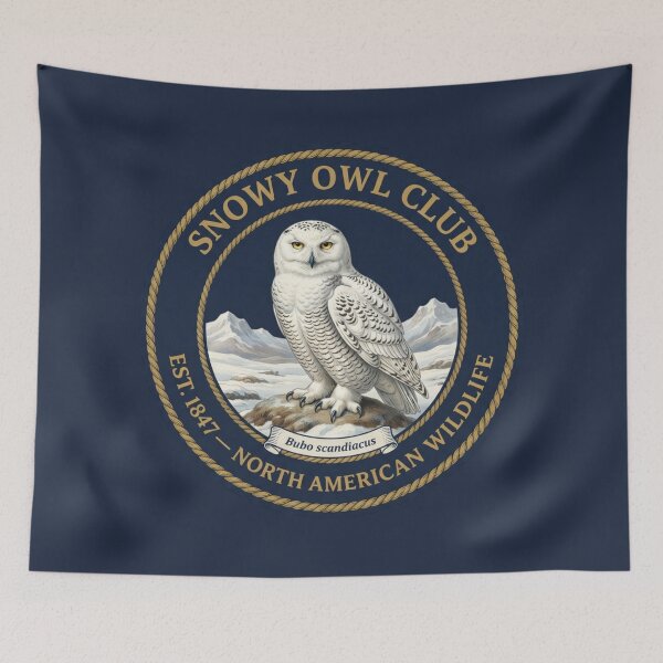 Item preview, Snowy Owl Club Vintage Badge North American Wildlife designed and sold by CalmCapy Co.