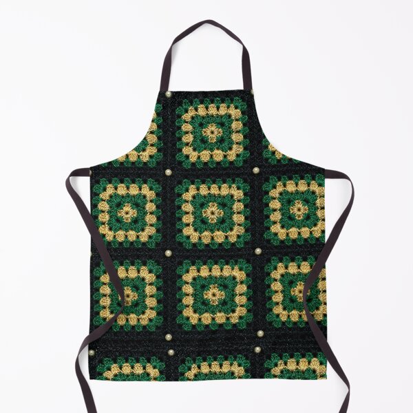 Item preview, Emerald Gold Crochet Square Black Silk Luxury designed and sold by LuisWorks.