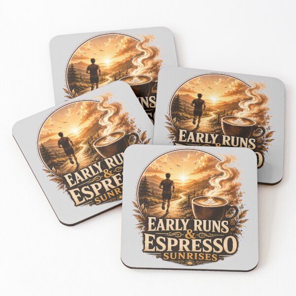 Item preview, Early Runs Espresso Sunrises Running Art designed and sold by pradeepvisuals.