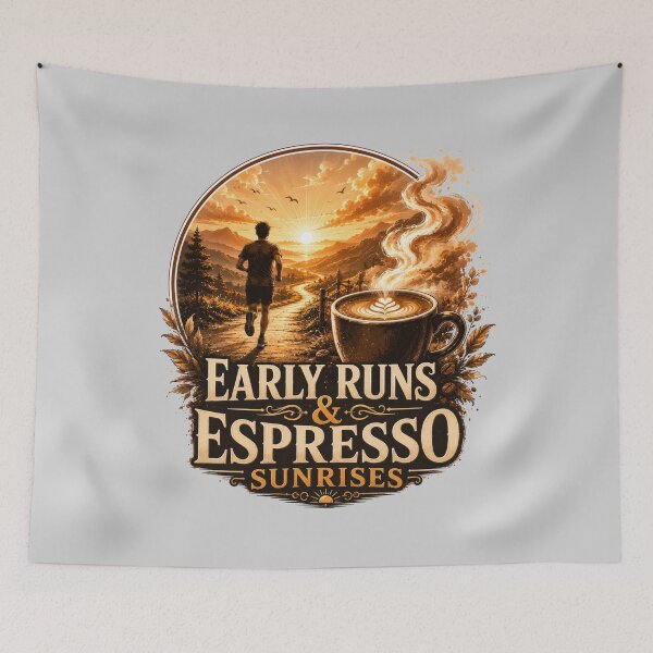 Item preview, Early Runs Espresso Sunrises Running Art designed and sold by pradeepvisuals.