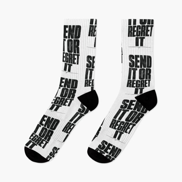 Item preview, Send It or Regret It Brutalist Climbing Typography Tee Sticker Rock Climber Gift designed and sold by sharifex.