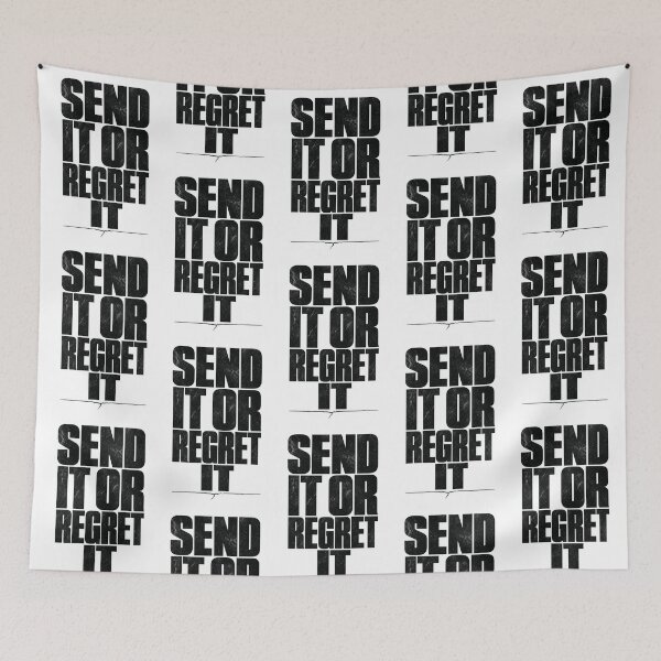 Item preview, Send It or Regret It Brutalist Climbing Typography Tee Sticker Rock Climber Gift designed and sold by sharifex.