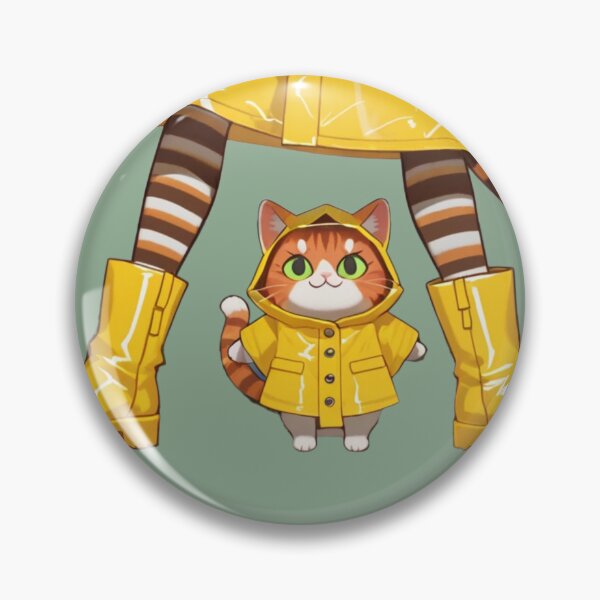 Item preview, Cute Kitten and Cat in Matching Yellow Raincoats – Adorable Rainy Day Cat Ar designed and sold by BLUESKY11a.