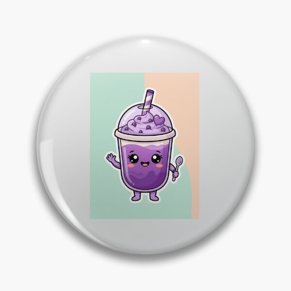Item preview, Kawaii Cute Purple Ube Boba Drink Character designed and sold by SplashTastic.