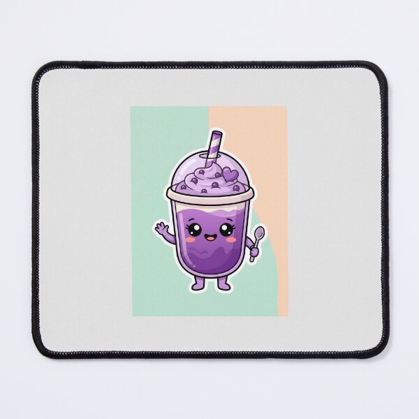 Item preview, Kawaii Cute Purple Ube Boba Drink Character designed and sold by SplashTastic.