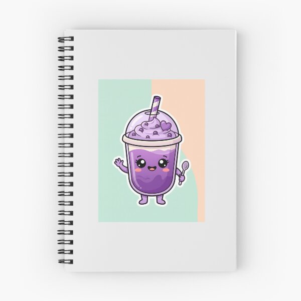 Item preview, Kawaii Cute Purple Ube Boba Drink Character designed and sold by SplashTastic.