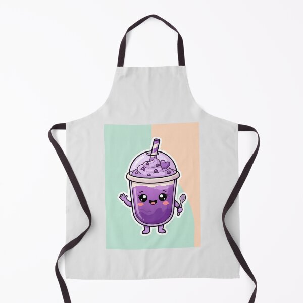 Item preview, Kawaii Cute Purple Ube Boba Drink Character designed and sold by SplashTastic.