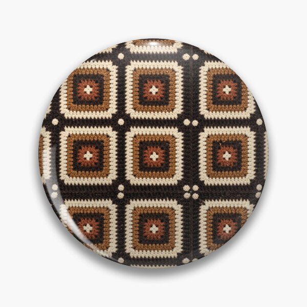 Item preview, Black Brown Crochet Square Geometric Star Center designed and sold by LuisWorks.