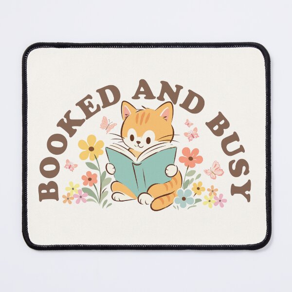 Item preview, Booked and Busy - Cute Retro Cat Reading Among the Flowers designed and sold by TheLoveShop.