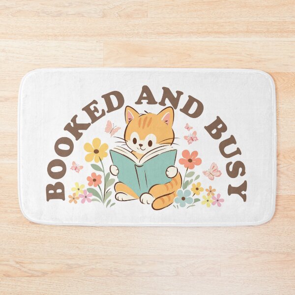Item preview, Booked and Busy - Cute Retro Cat Reading Among the Flowers designed and sold by TheLoveShop.