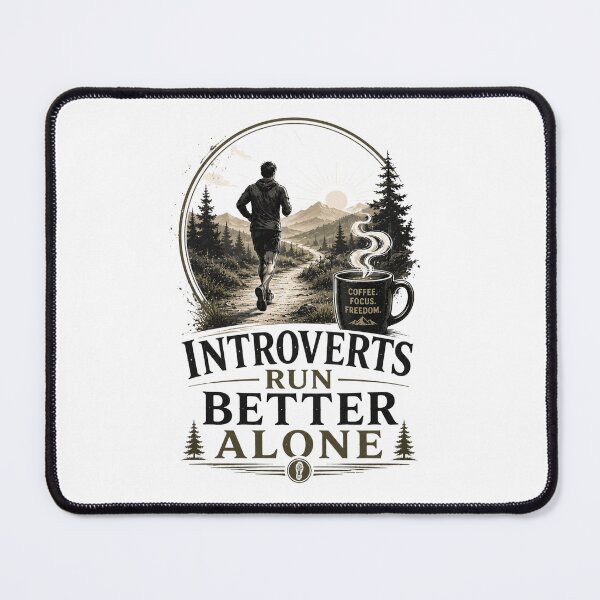 Item preview, Introverts Run Better Alone Runner Quote designed and sold by pradeepvisuals.