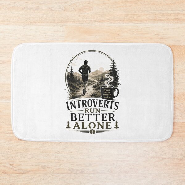 Item preview, Introverts Run Better Alone Runner Quote designed and sold by pradeepvisuals.