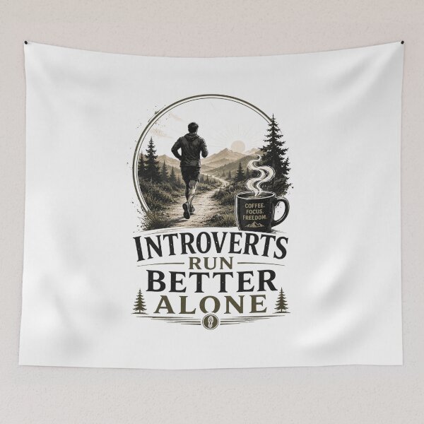 Item preview, Introverts Run Better Alone Runner Quote designed and sold by pradeepvisuals.