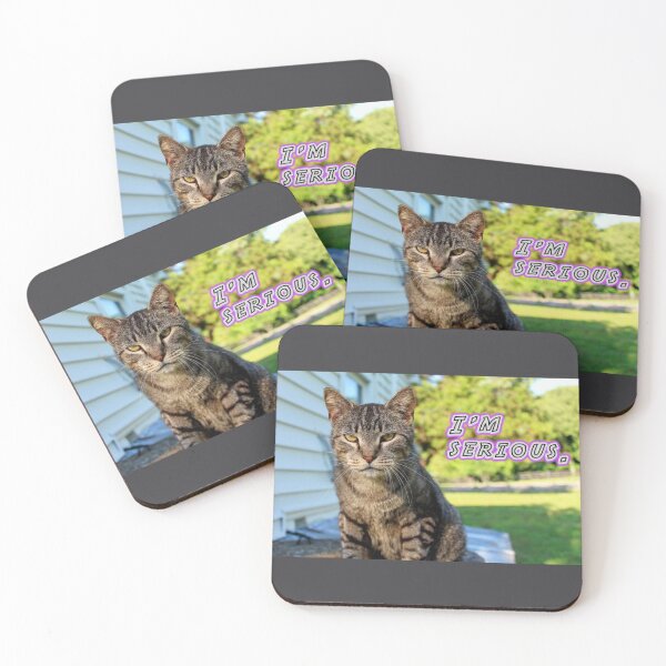 Item preview, I'm Serious Cat Funny Meme Kitty Design designed and sold by Blackfire's Witchy Wonders.
