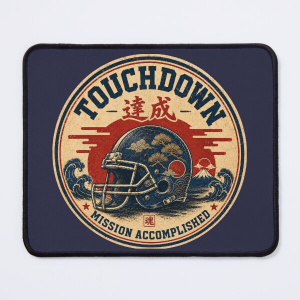 Item preview, Touchdown Tassei Mission Accomplished Japanese Football Sticker/T-Shirt Art designed and sold by Locker39.