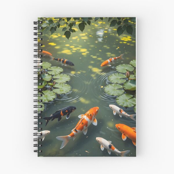 Item preview, Tranquil Koi Pond with Blooming Water Lilies | Peaceful Japanese Garden Art designed and sold by DreamyWallVibes.